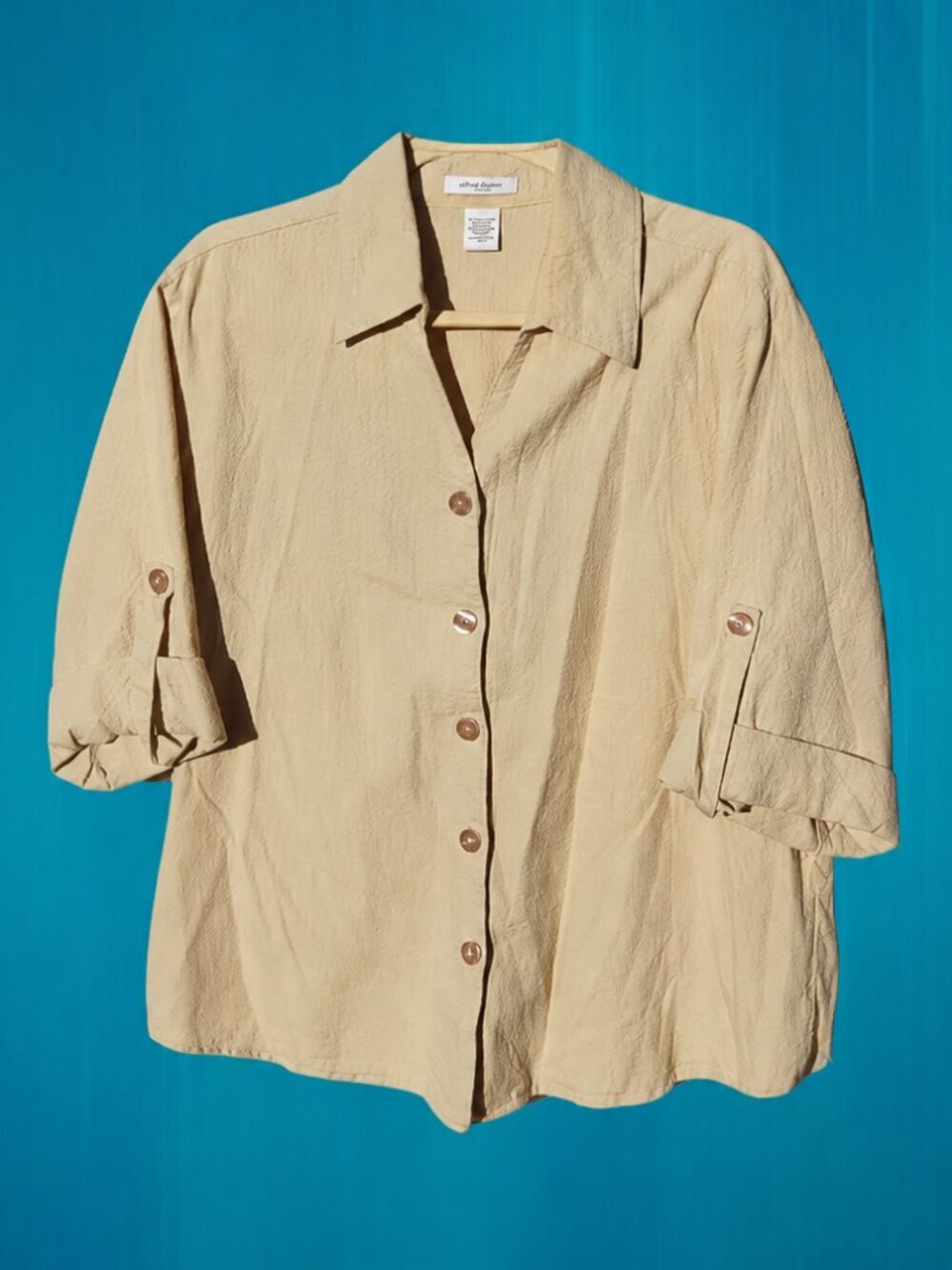 Dress Barn Casual Button Down Tan Tunic - 14/16